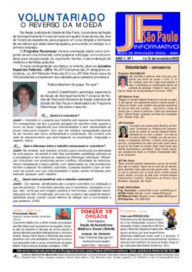 JFSão Paulo Informativo : ano 1, n. 1, nov. 2003