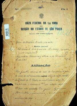 Autos de Ação Ordinária - Ramon Sanches & Cia e a União Federal