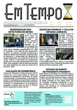 Informativo Em Tempo : semana de 23/05/2011 a 29/05/2011